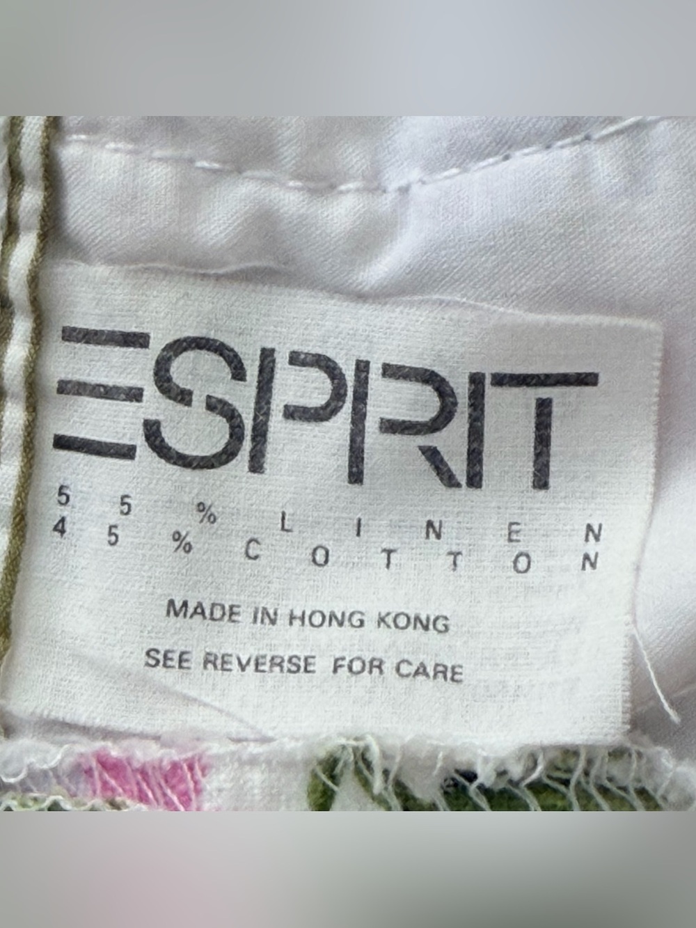 Esprit Floral Linen Cotton Skirt Vintage Botanical Skirt White Pink size 5/6 - Picture 2 of 12